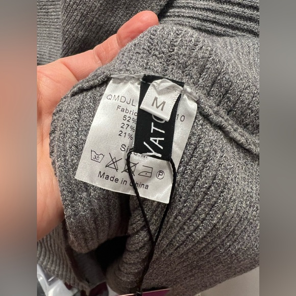 14. Loveimgs Outfits Ribbed Knit Long Sleeve Turtleneck Midi Pencil Skirt Set - Picture 8 of 16